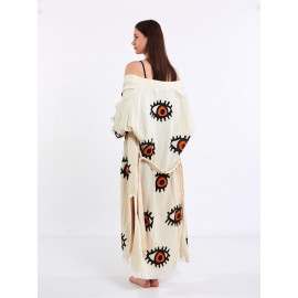 Bohemian embroidered bathrobe