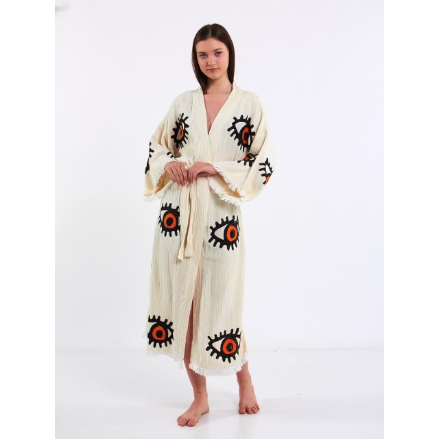 Bohemian embroidered bathrobe