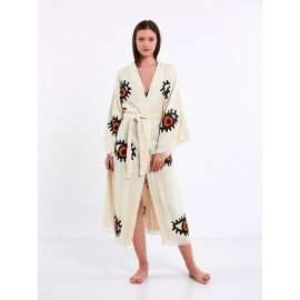 Bohemian embroidered bathrobe