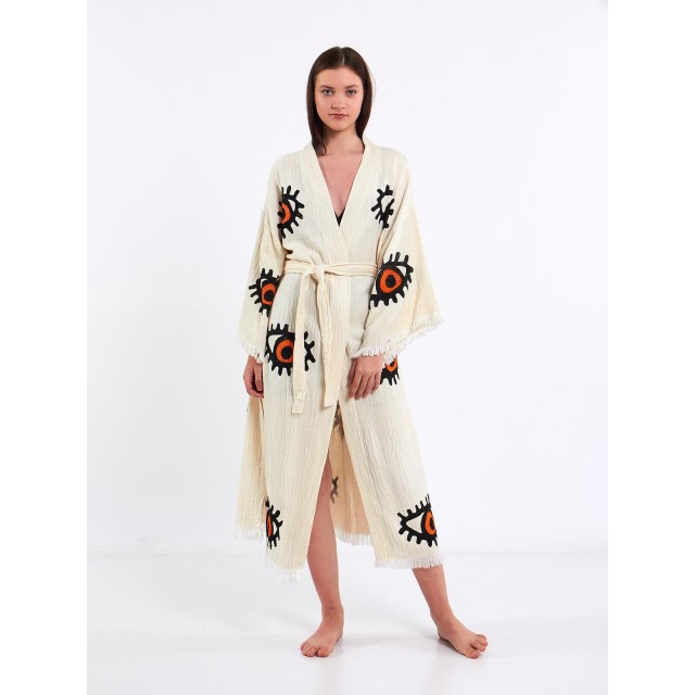Bohemian embroidered bathrobe