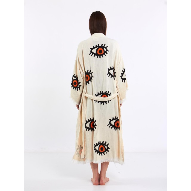 Bohemian embroidered bathrobe