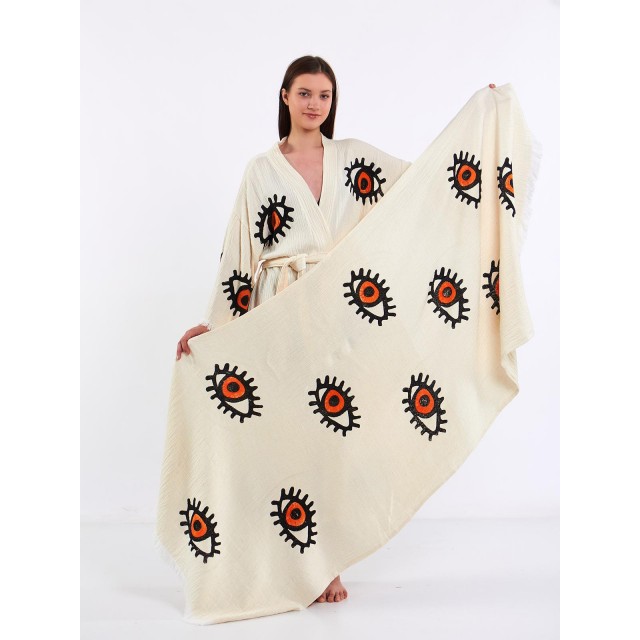 Bohemian embroidered bathrobe