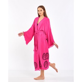 Pink Peacock Kimono Cardigan