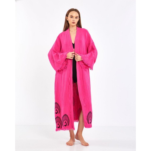 Pink Peacock Kimono Cardigan