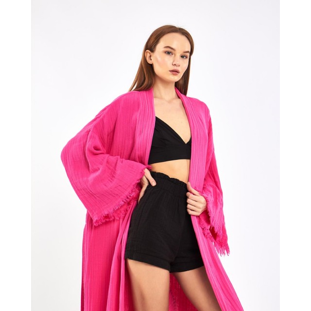 Pink Peacock Kimono Cardigan