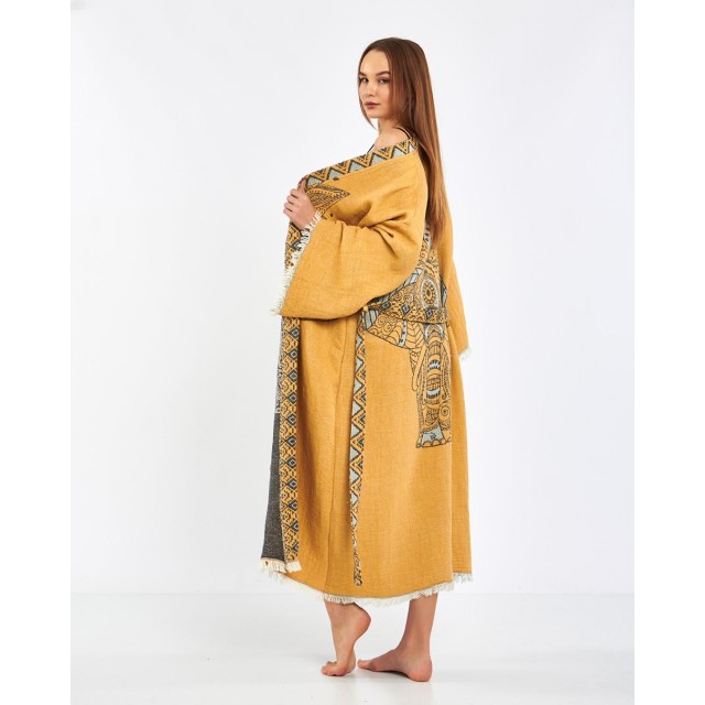 Art Print Long Cardigan Robe