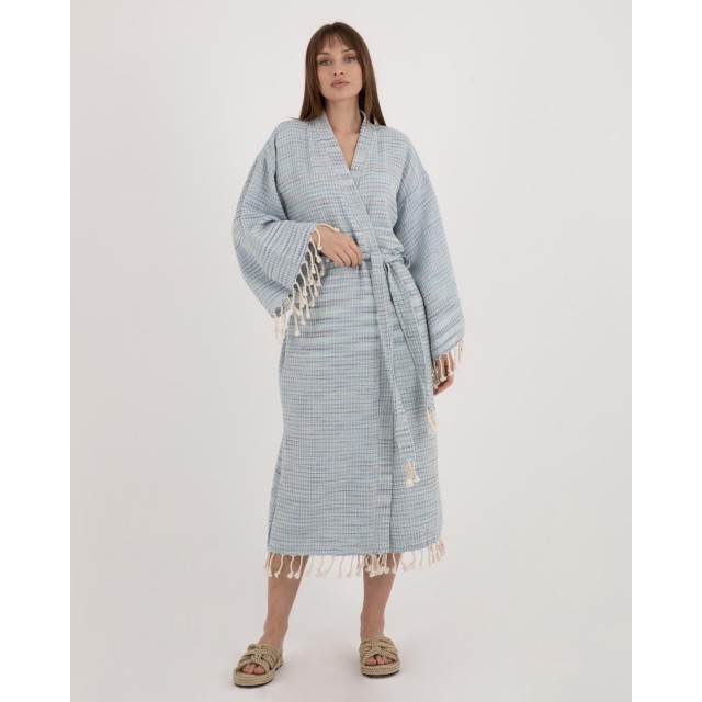 Slouchy woven bathrobe