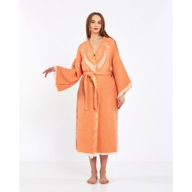 Hand-painted linen robe