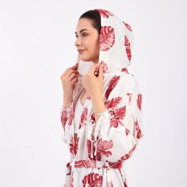 Lazy holiday print bathrobe