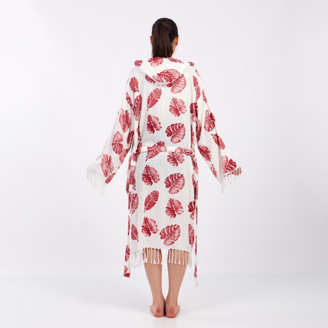 Lazy holiday print bathrobe
