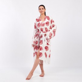 Lazy holiday print bathrobe