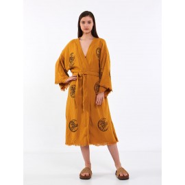Ethnic style embroidered robe