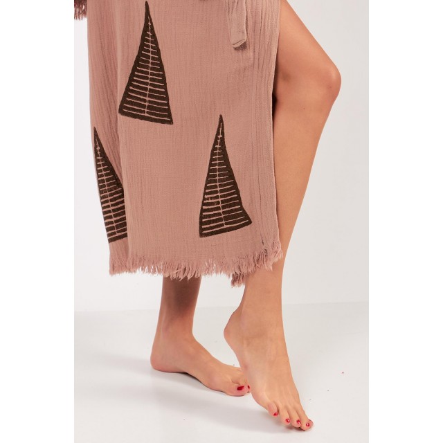 Slouchy geometric knitted robe