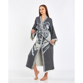 Grey tiger print robe
