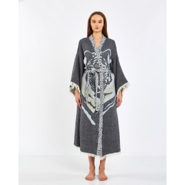 Grey tiger print robe