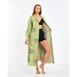 Mysterious Eye Pattern Linen Robe