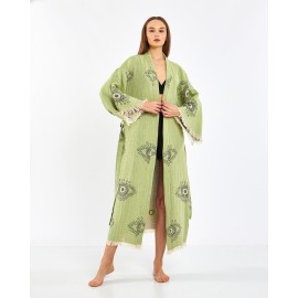 Mysterious Eye Pattern Linen Robe