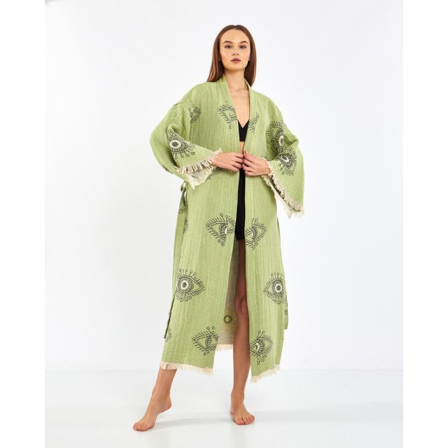 Mysterious Eye Pattern Linen Robe