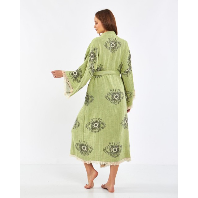 Mysterious Eye Pattern Linen Robe