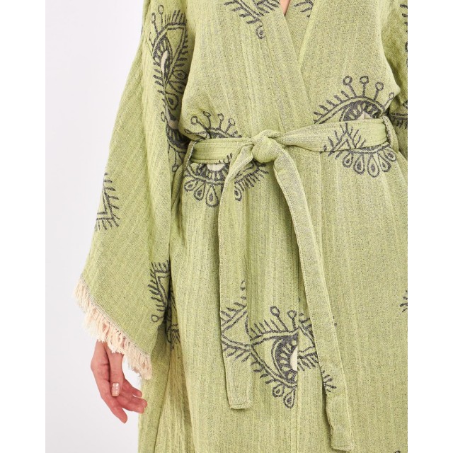 Mysterious Eye Pattern Linen Robe