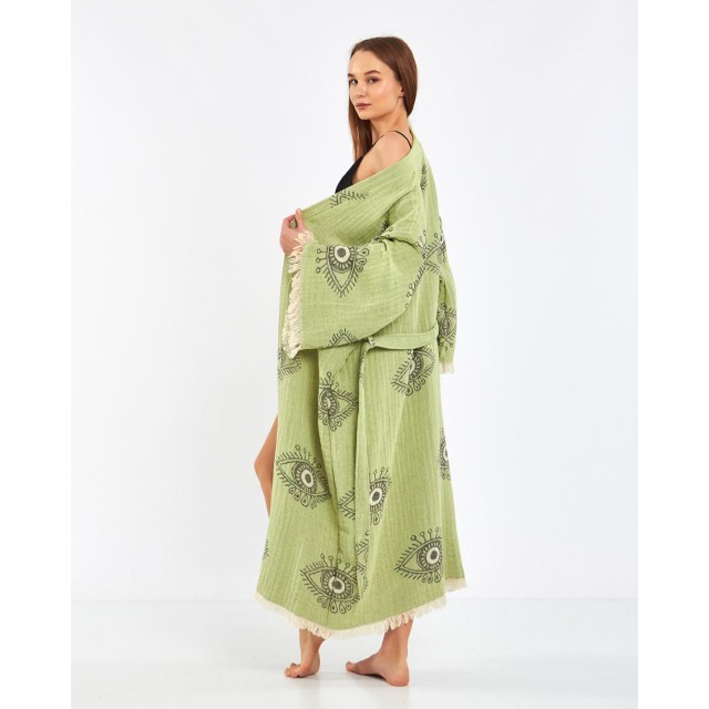 Mysterious Eye Pattern Linen Robe