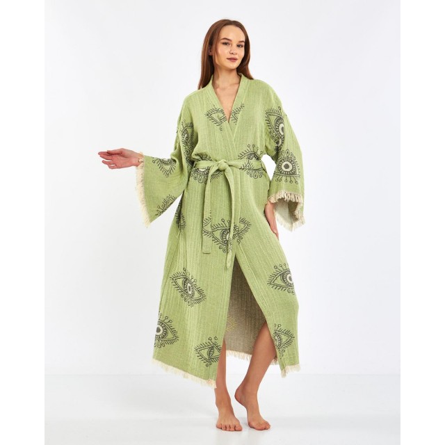 Mysterious Eye Pattern Linen Robe