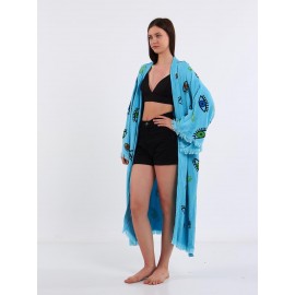 Artistic hand-painted bathrobe