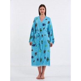 Artistic hand-painted bathrobe
